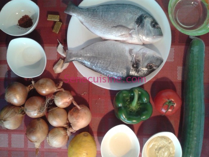 Photo: Ingrédients pour la préparation du Yassa au poisson