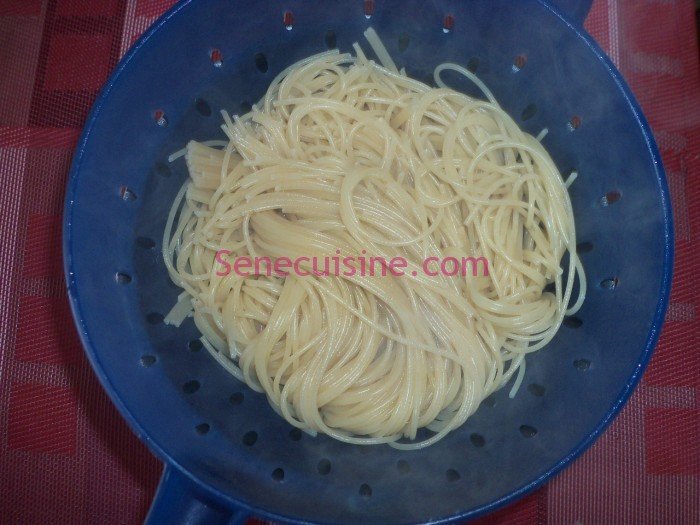 Préparation spaghettis à la viande 5