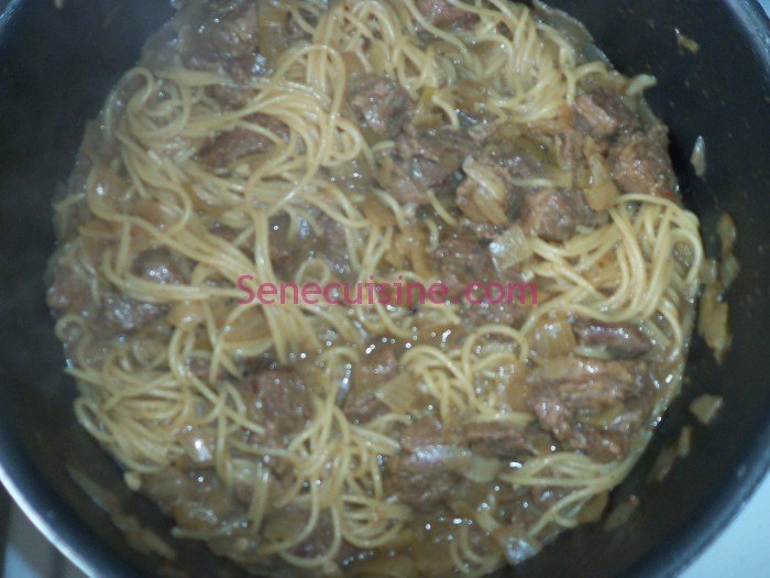 Préparation spaghettis à la viande 8
