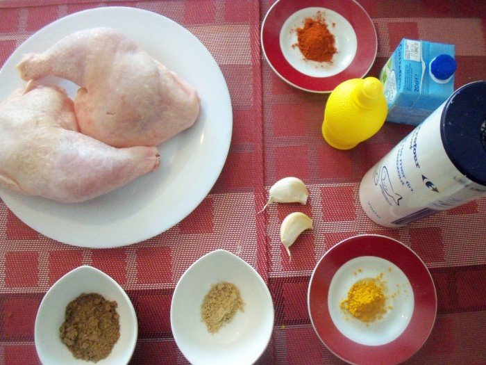 Ingrédients poulet tandoori