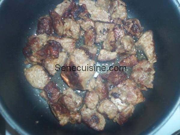 Viande sautée pour Thiou Curry