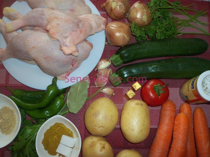 Ingrédients couscous marocain poulet légumes