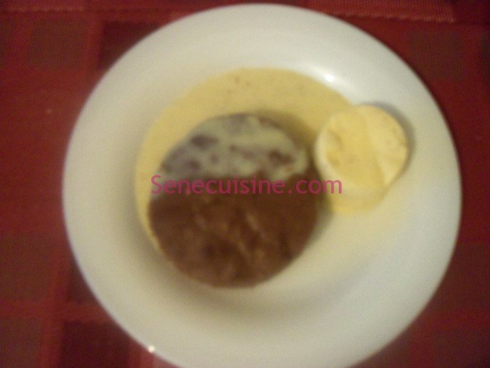 creme anglaise avec brownie et glace